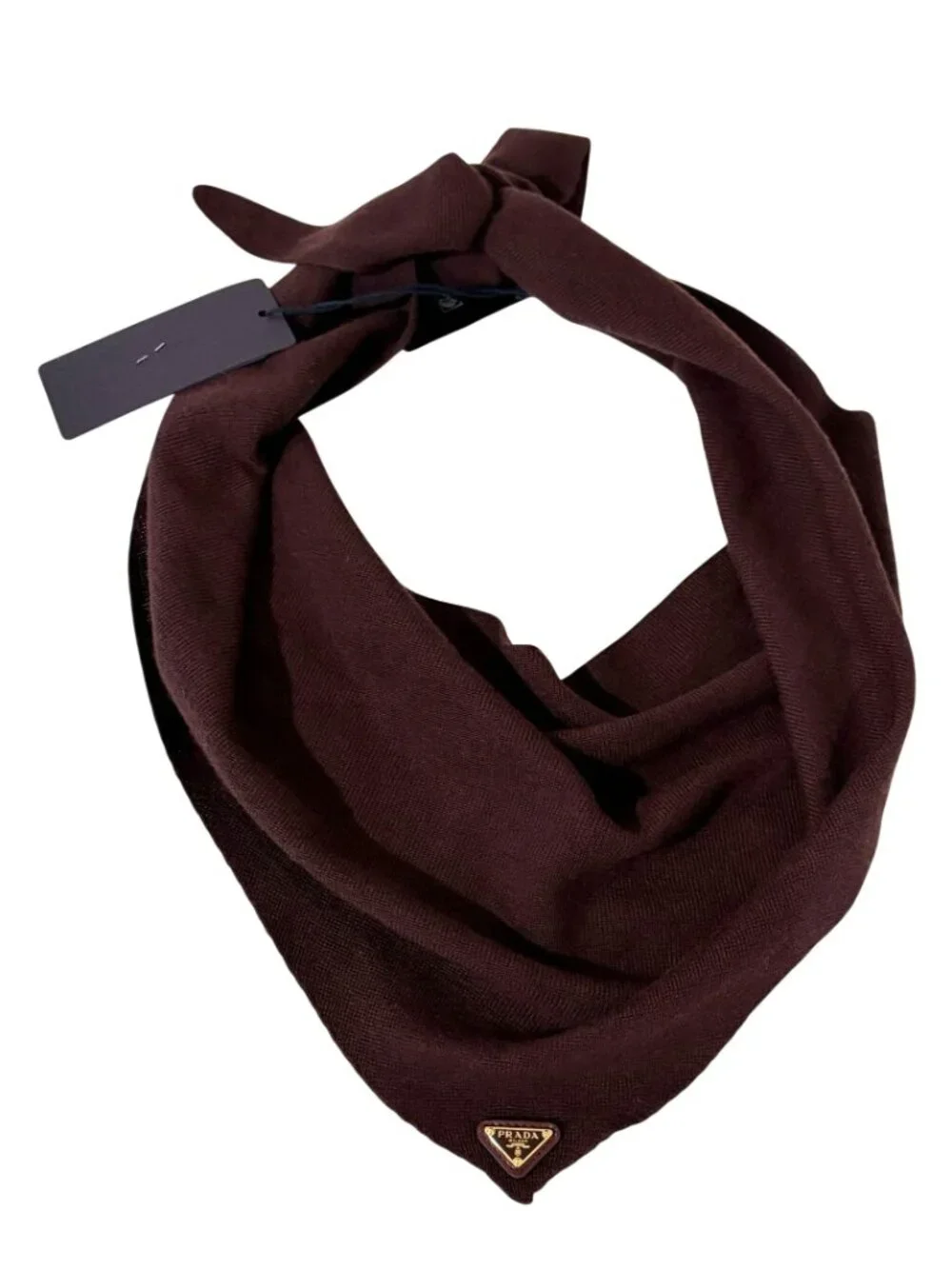 Prada Cashmere Triangle Shawl in Bordeaux